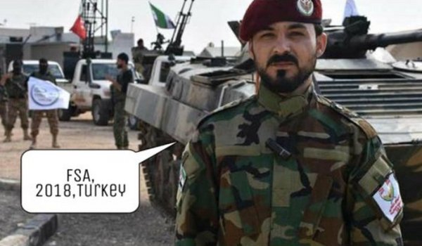 Боевик Саиф Абу Бакр в рядах турецких сил вторжения, декабрь 2018 год