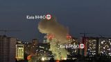 В Киеве пожар после удара по зданию в Голосеевском районе