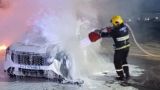 В Ташкенте сгорел китайский электрокар