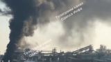 There is a powerful fire in the port of Chernomorsk