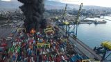 Пожар потушен, порт Искендерун возобновляет работу — Минтранс Турции