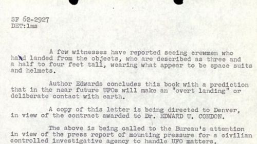 Holy Crap Is Already Coming: The FBI files Mention 122-centimeter UFO crew members