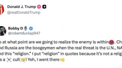 Trump reposted: The real threat is not China and Russia at all