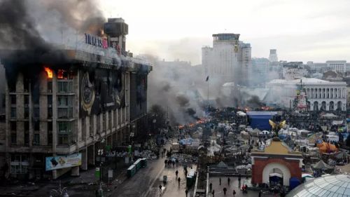 В Киеве произошел крупный пожар