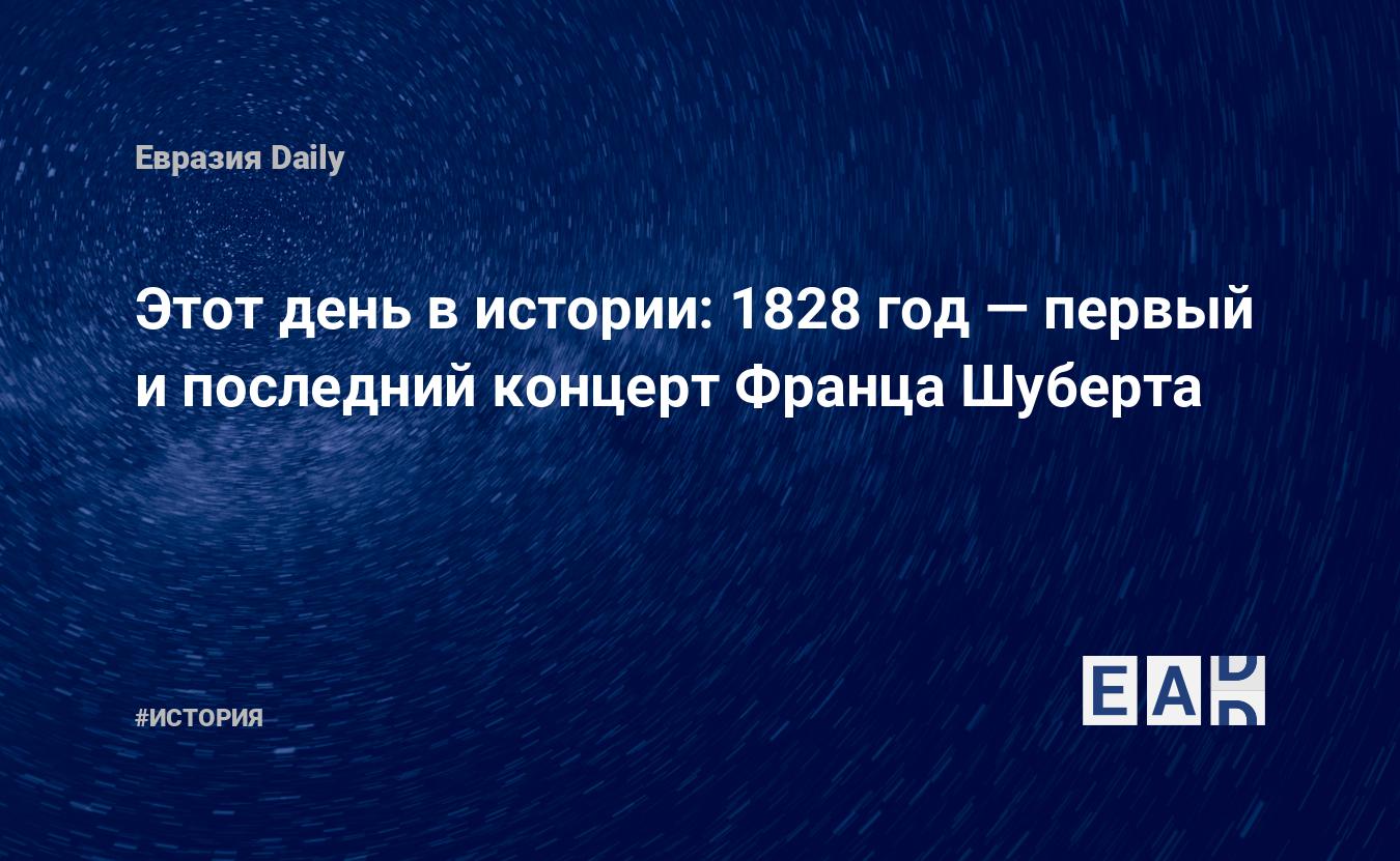 Этот день в истории: 1828 год — первый и последний концерт Франца Шуберта —  EADaily, 26 марта 2019 — История