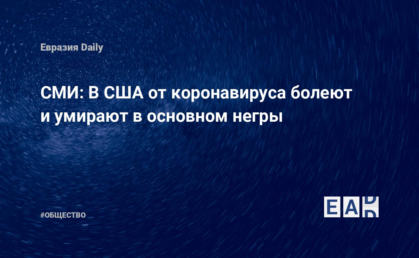 СМИ: В США от коронавируса болеют и умирают в основном негры — EADaily, 9  апреля 2020 — Общество. Новости, Новости США