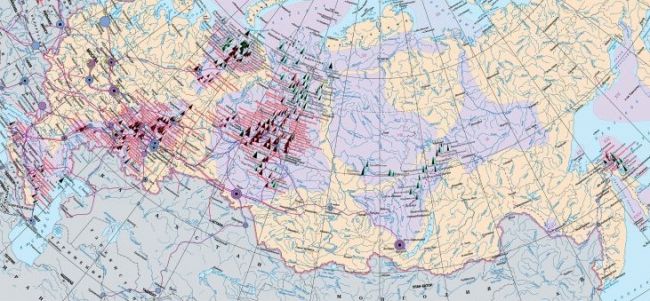 Карта нефтегазовых месторождений россии